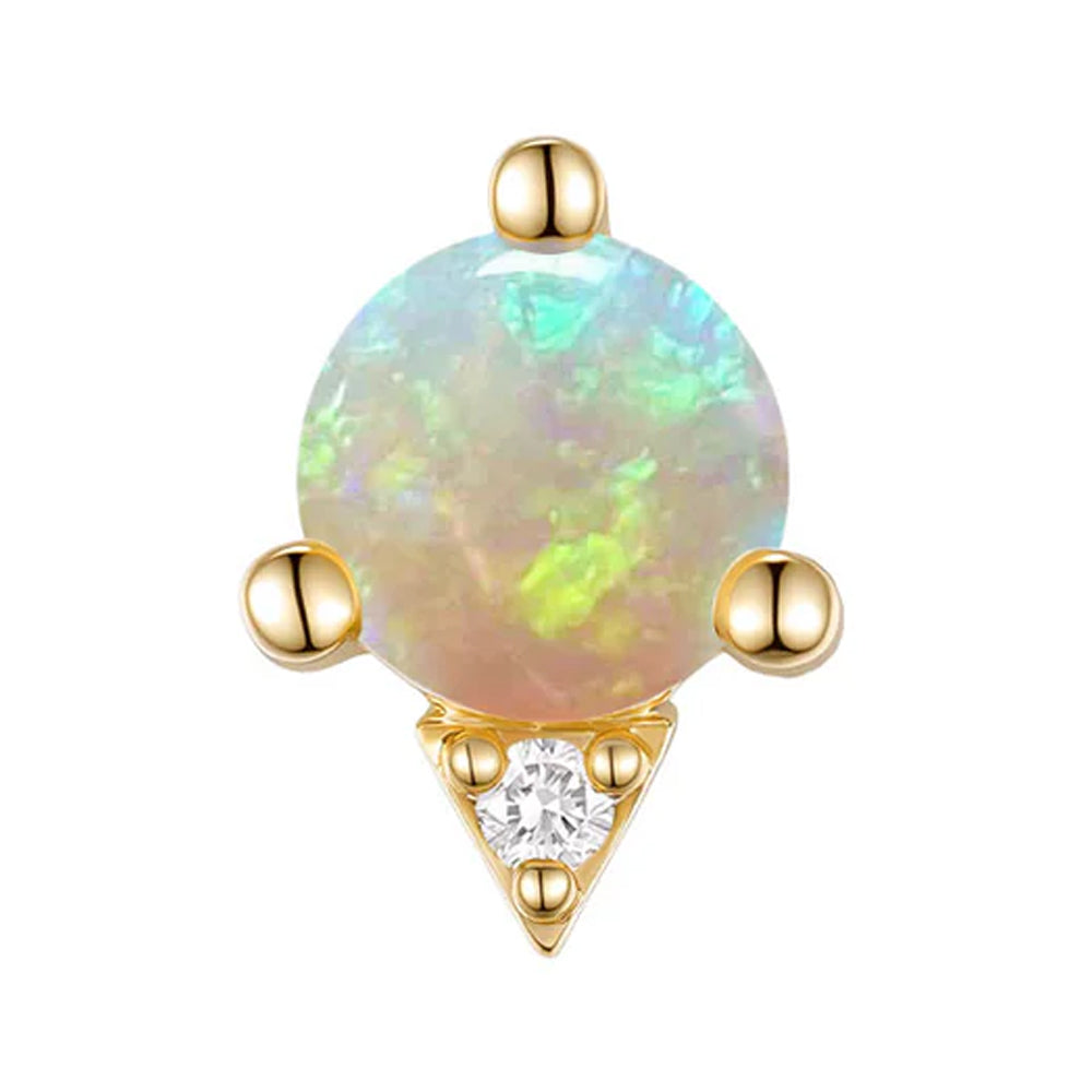 threadless: "Josie" End in Gold with Opal & Diamond