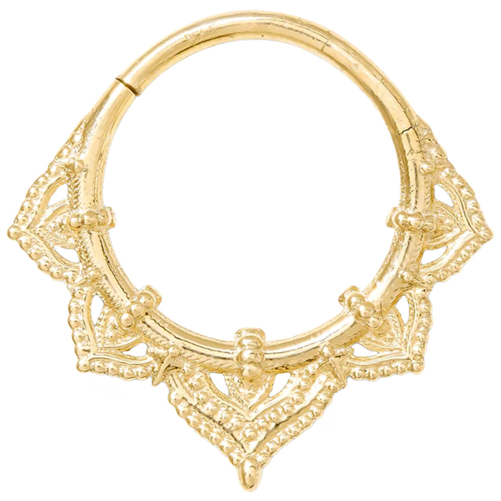 "Beaded Lotus" Continuous Ring in Gold
