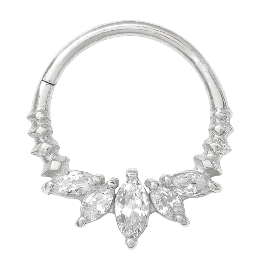 "Lotus Bloom" Continuous Ring in Gold with Gemstones