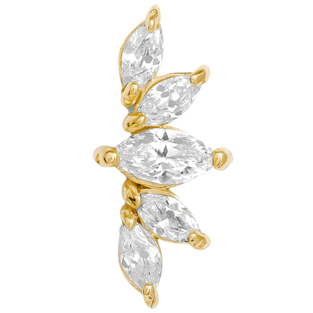 threadless: "Lotus Bloom" Pin in Gold with Gemstones