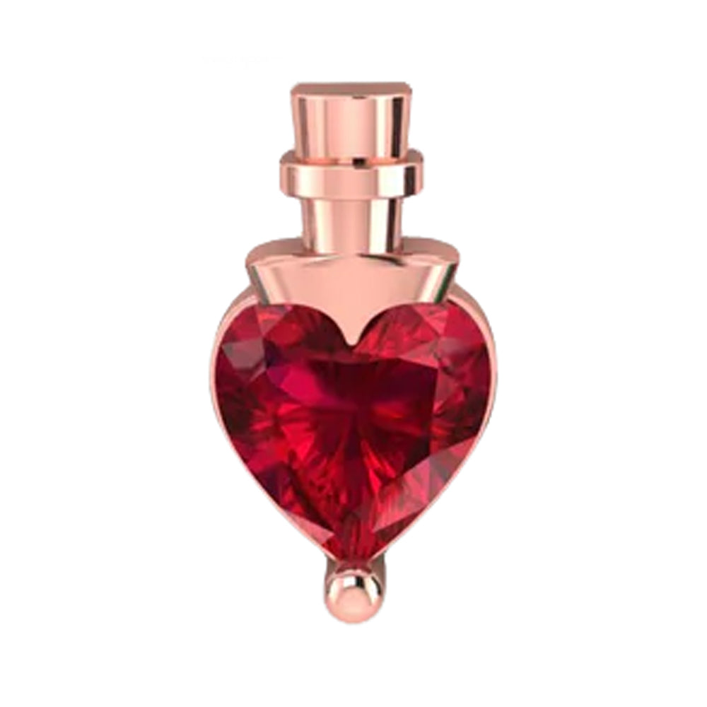 Potion Threaded End in Gold with Heart CZ