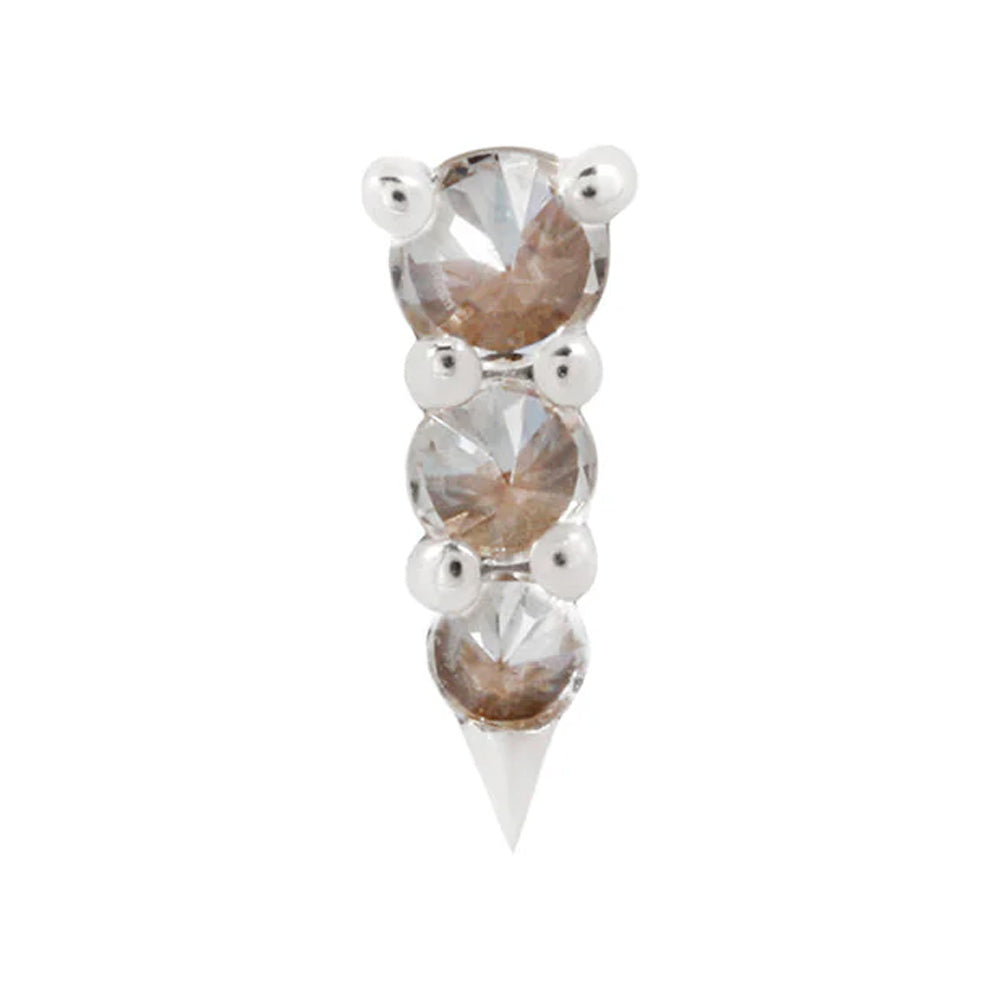 threadless: "Bowery" End in Gold with Reverse Set CZ's