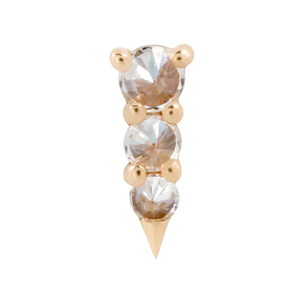 threadless: "Bowery" End in Gold with Reverse Set CZ's