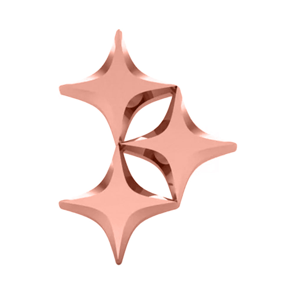 Triple Star Threaded End in Gold