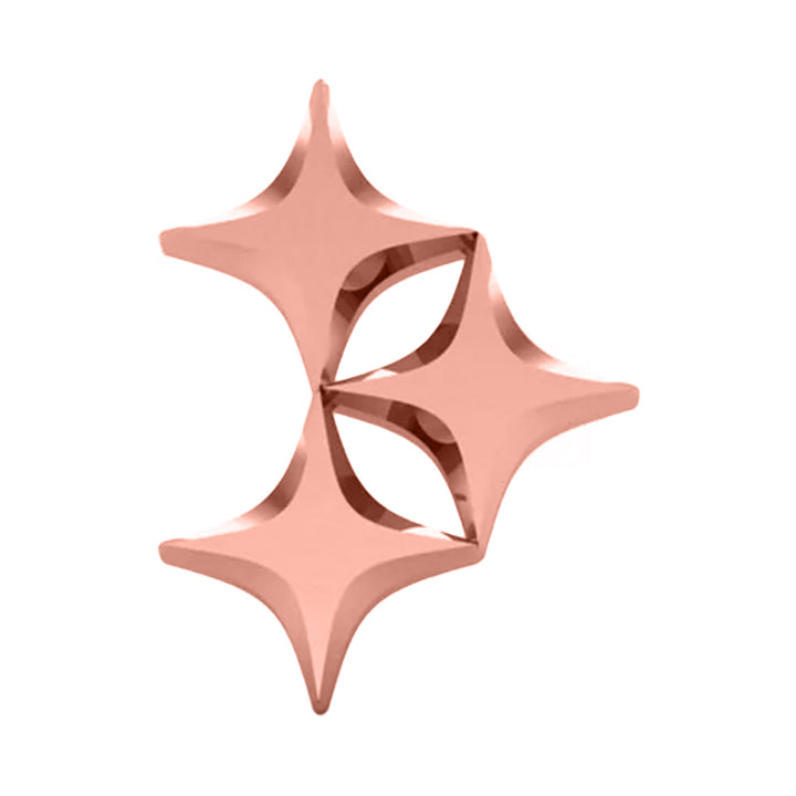 Triple Star Threaded End in Gold