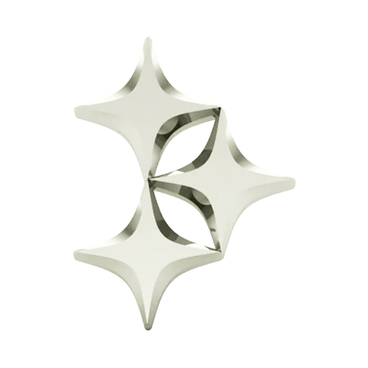 Triple Star Threaded End in Gold