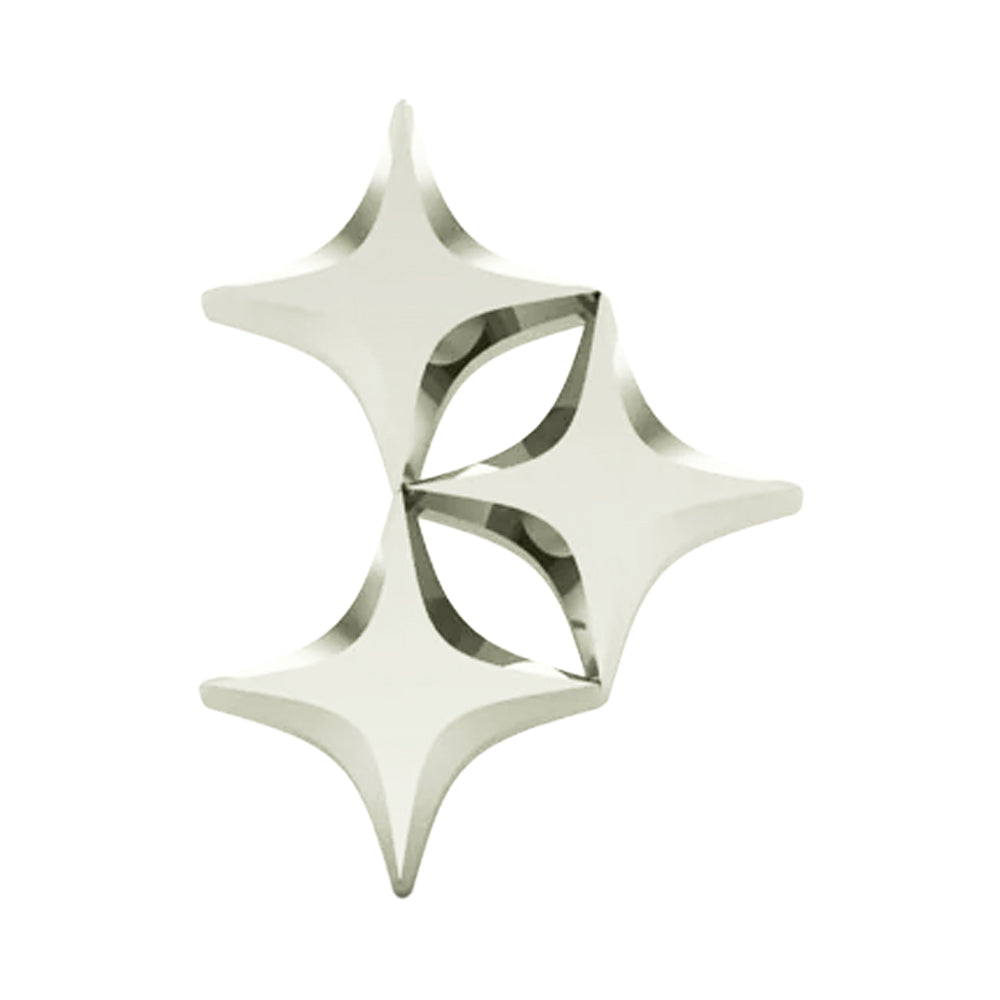 Triple Star Threaded End in Gold