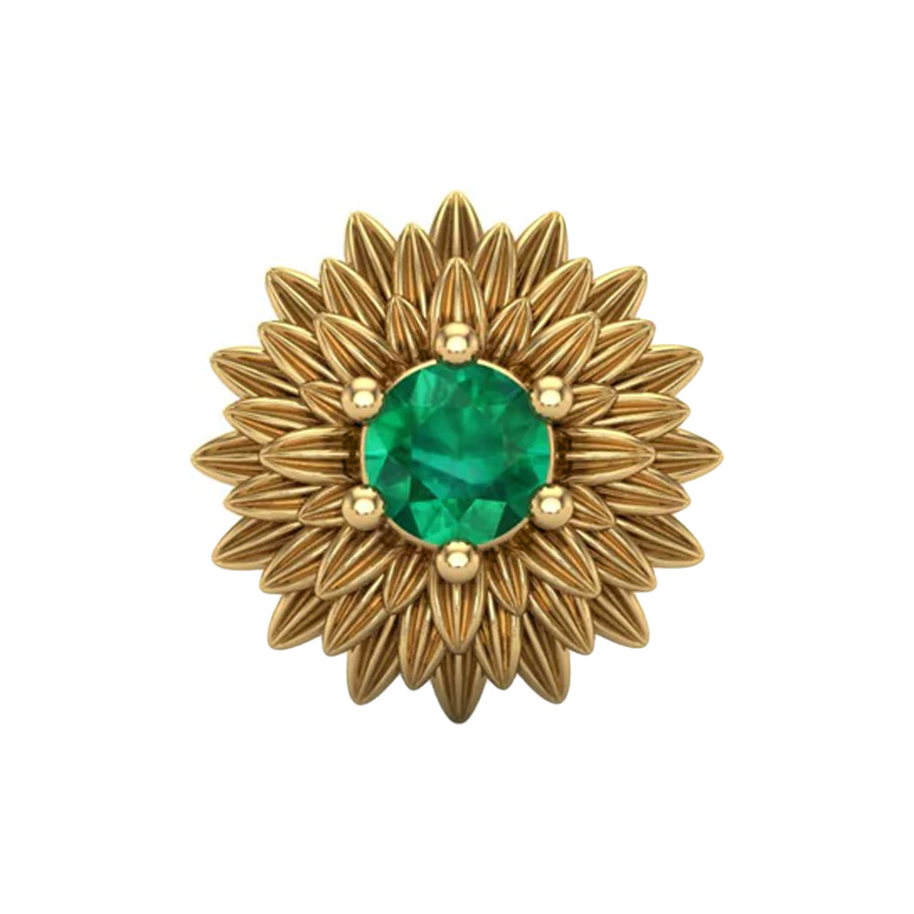 Wildflower Threaded End in Gold with Gemstone