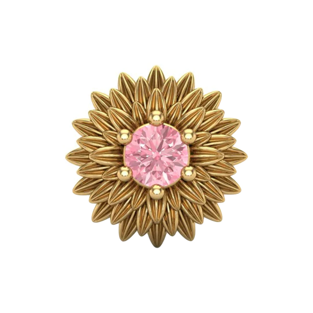 Wildflower Threaded End in Gold with Gemstone