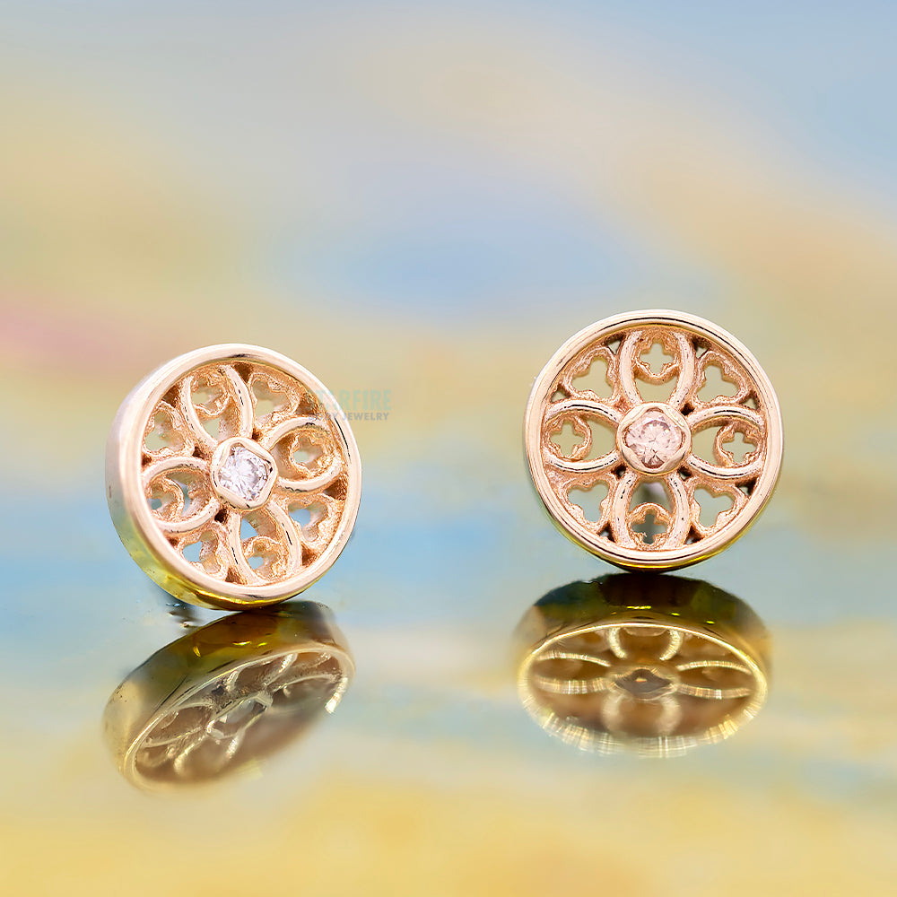 threadless: Cathedral Stone End in Gold with Gemstone