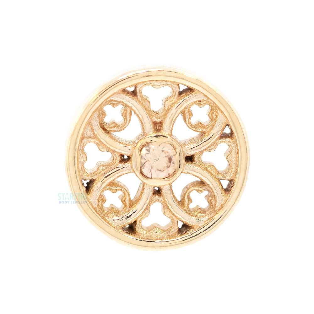 threadless: Cathedral Stone End in Gold with Gemstone