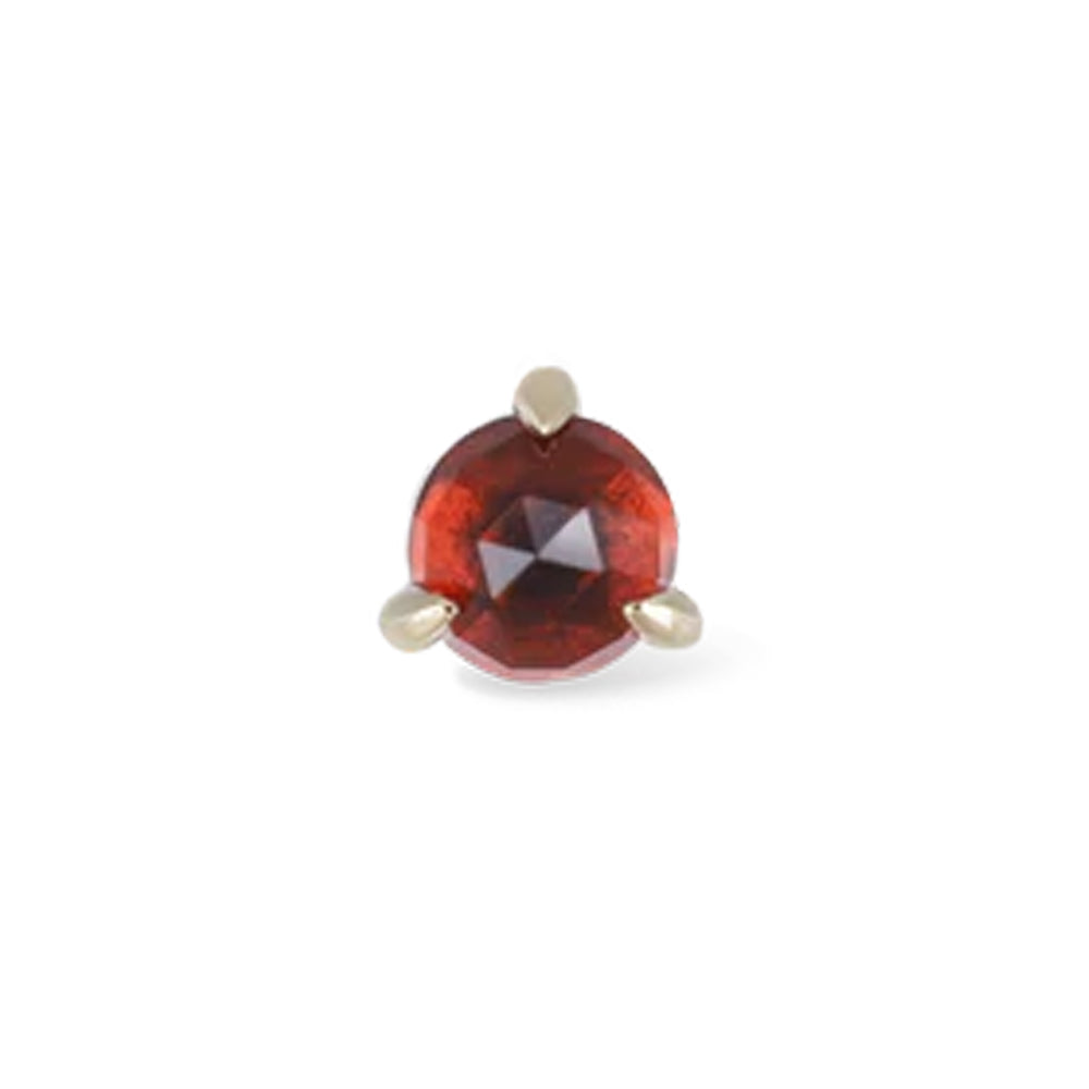 threadless: 3-Prong Rose Cut Gemstone End in Gold