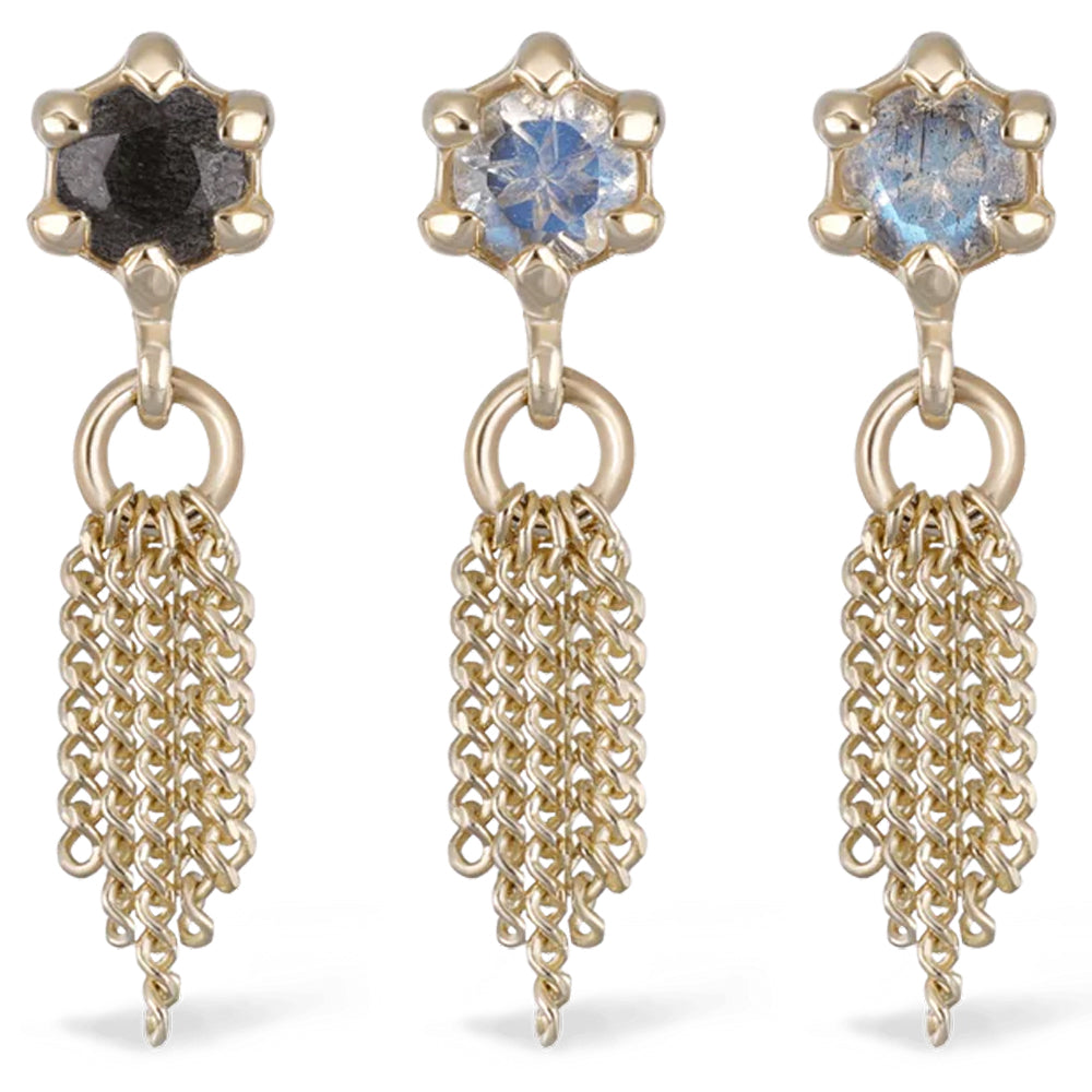 threadless: "Starlet II" End in Gold with Natural Gemstone