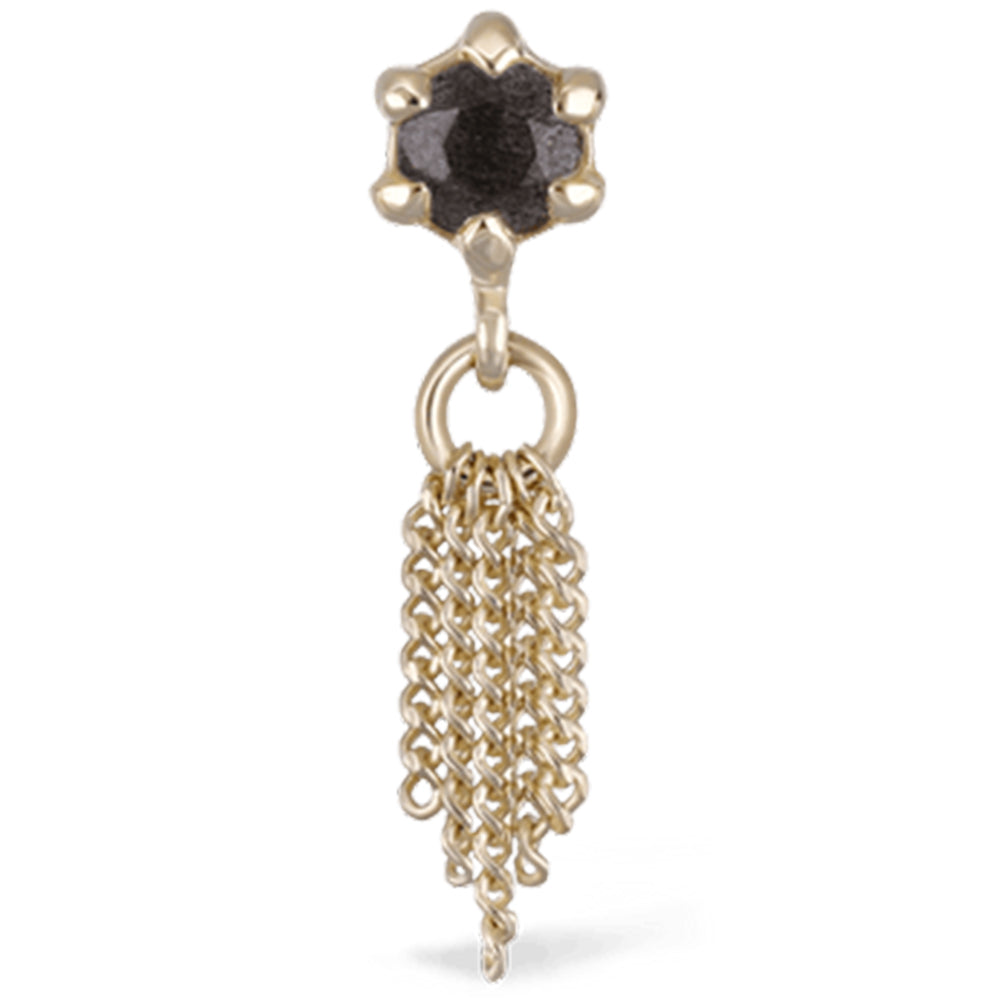 threadless: "Starlet II" End in Gold with Natural Gemstone