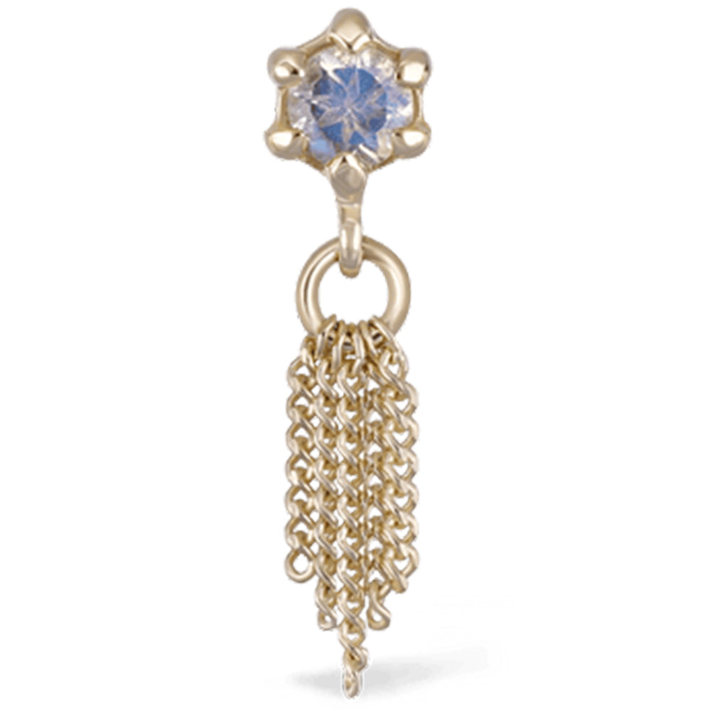 threadless: "Starlet II" End in Gold with Natural Gemstone