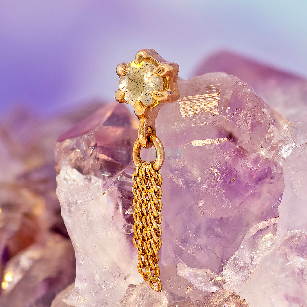 threadless: "Starlet II" End in Gold with Natural Gemstone