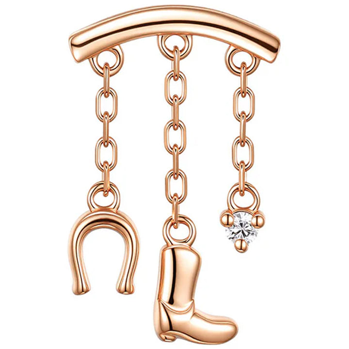 threadless: "Townes" Hidden Helix End with Chains in Gold with Diamond