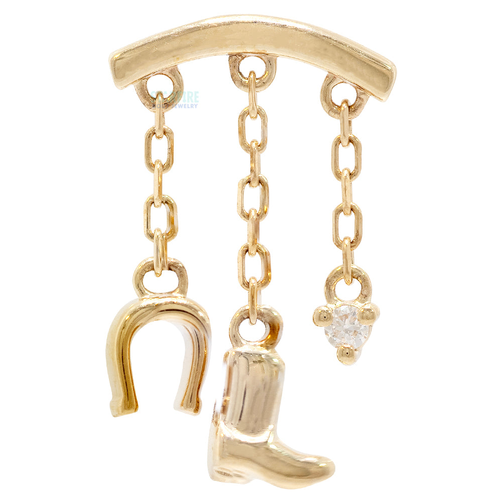 threadless: "Townes" Hidden Helix End with Chains in Gold with Diamond