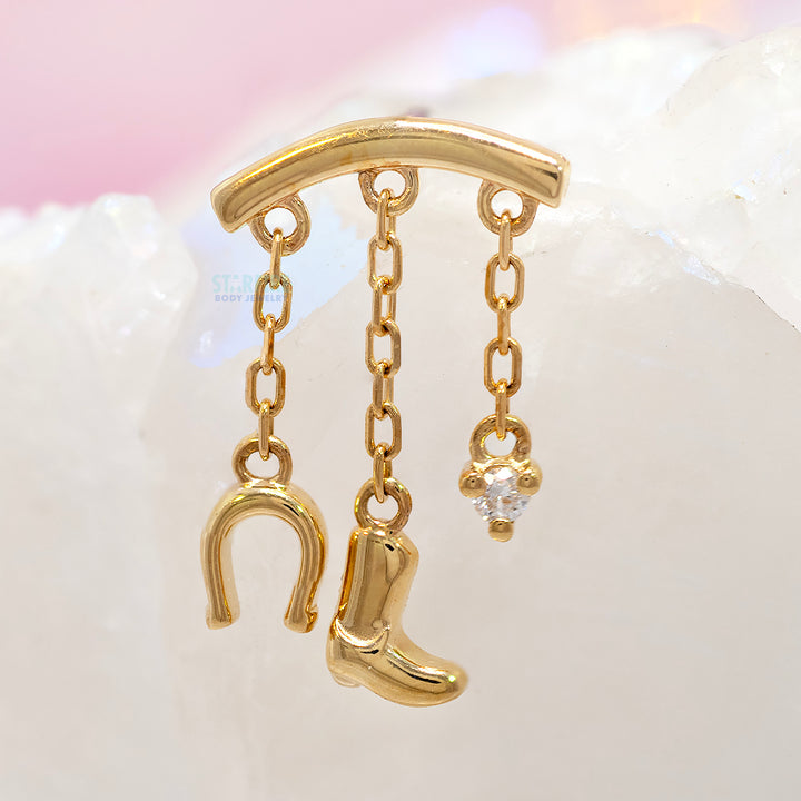 threadless: "Townes" Hidden Helix End with Chains in Gold with Diamond