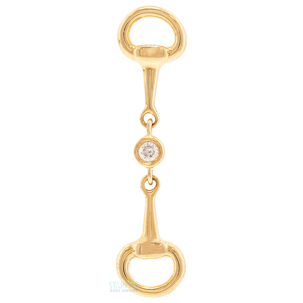 threadless: "Aspen" Horse Bit End in Gold with Diamond