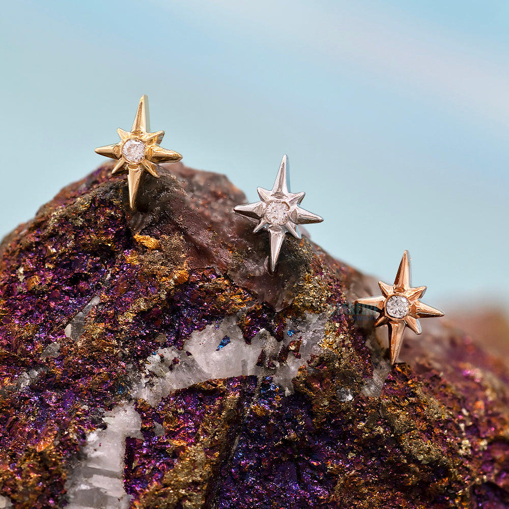 threadless: "Nova" End in Gold with Diamond