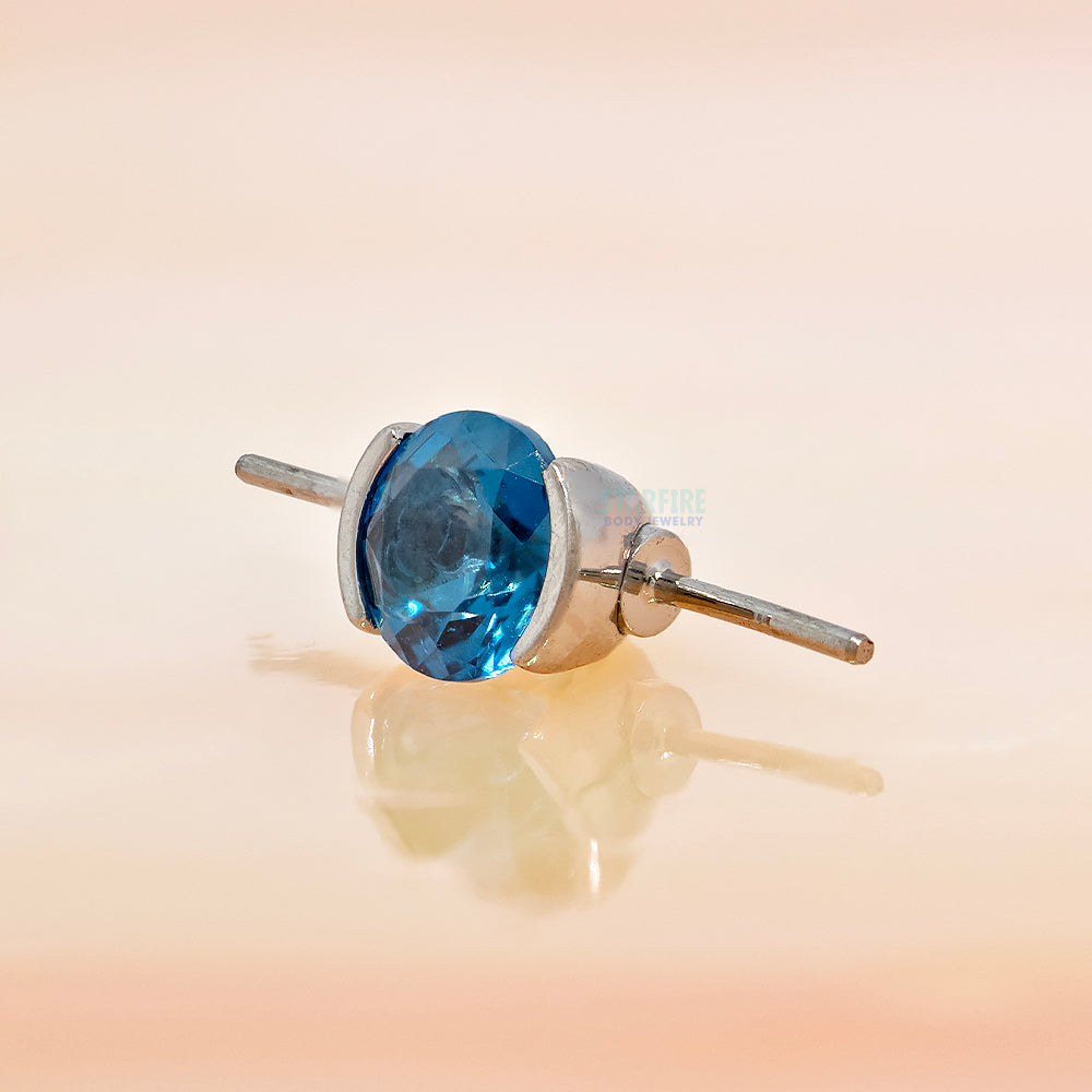 threadless: Round Prong-Set Faceted Gem 180° Orbit Dual End