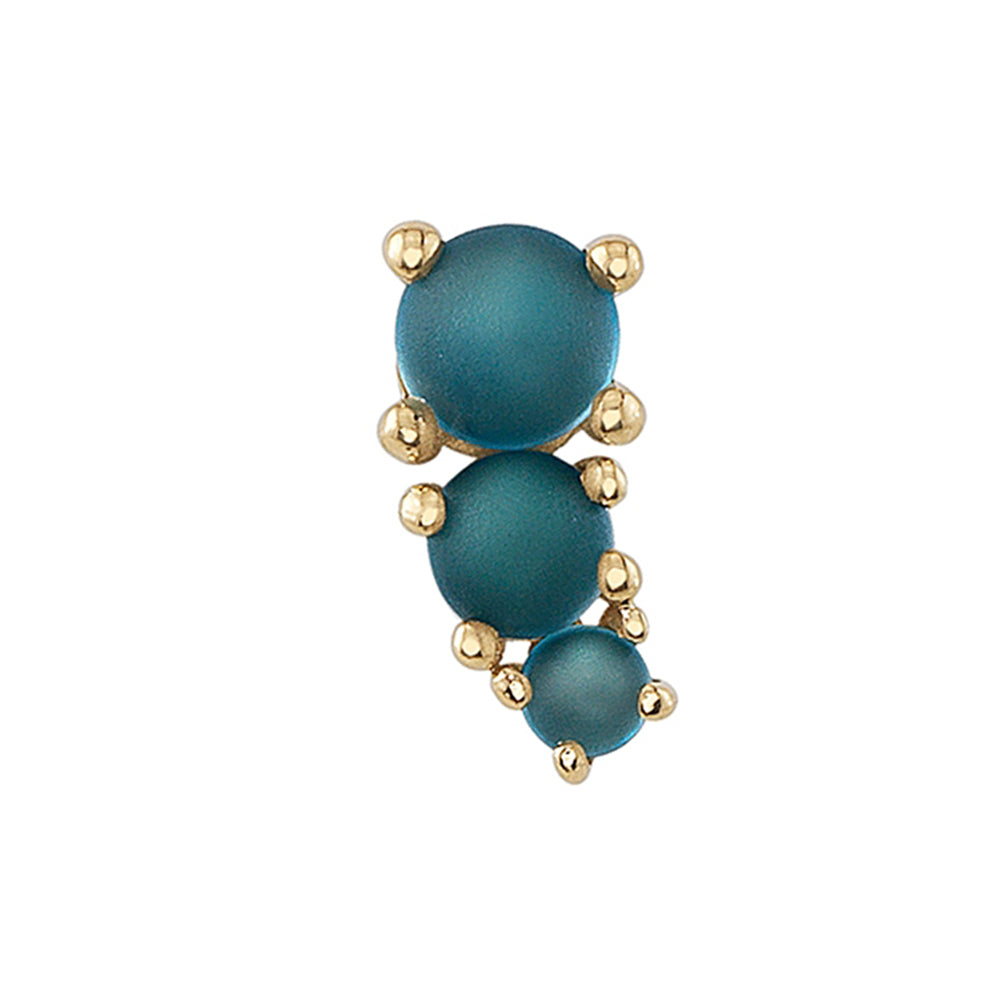 threadless: "Gale" Pin in Gold & Platinum with Sandblasted London Blue Topaz