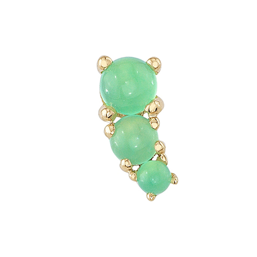 threadless: "Gale" Pin in Gold & Platinum with Chrysoprase