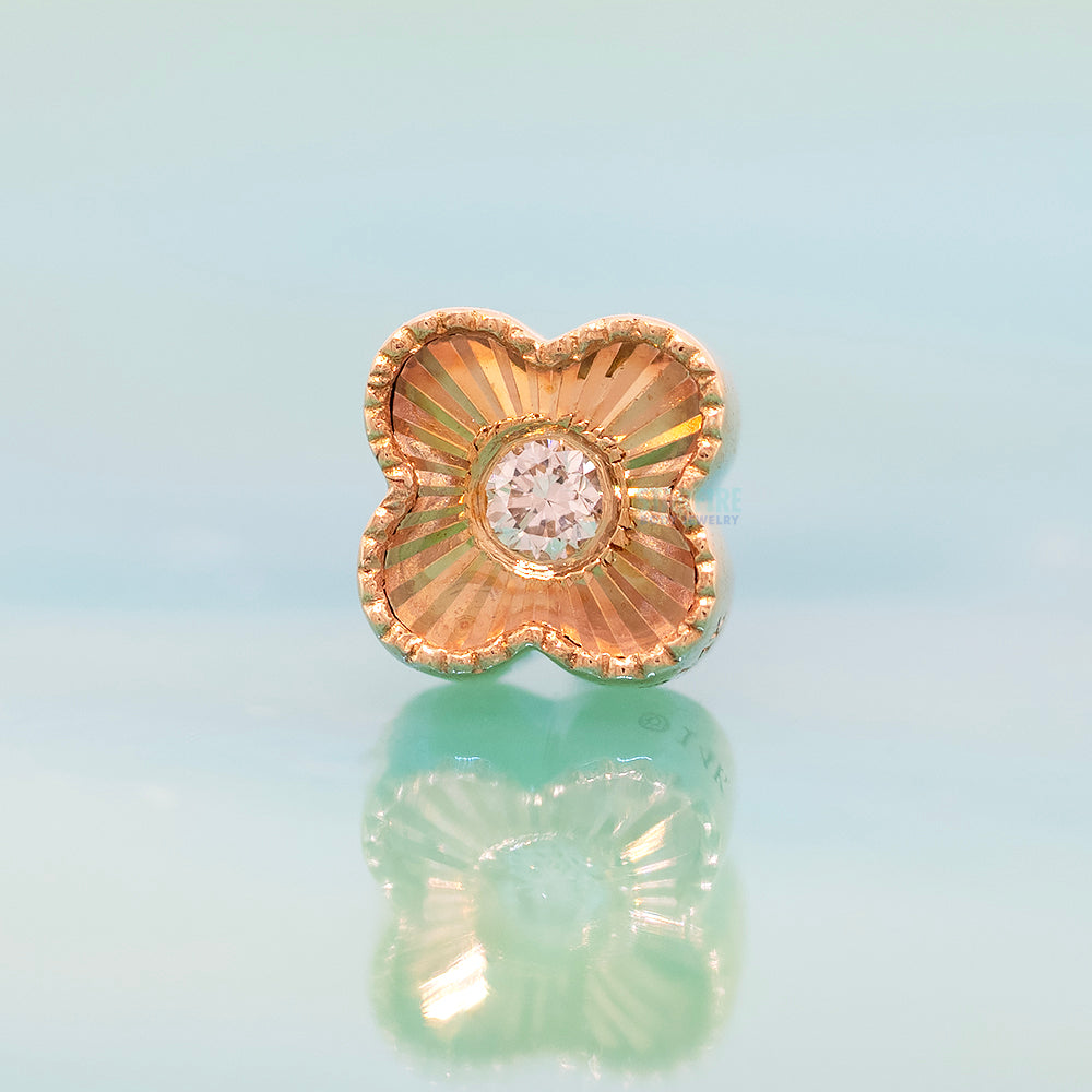threadless: Clover Ray End in Gold with Diamond