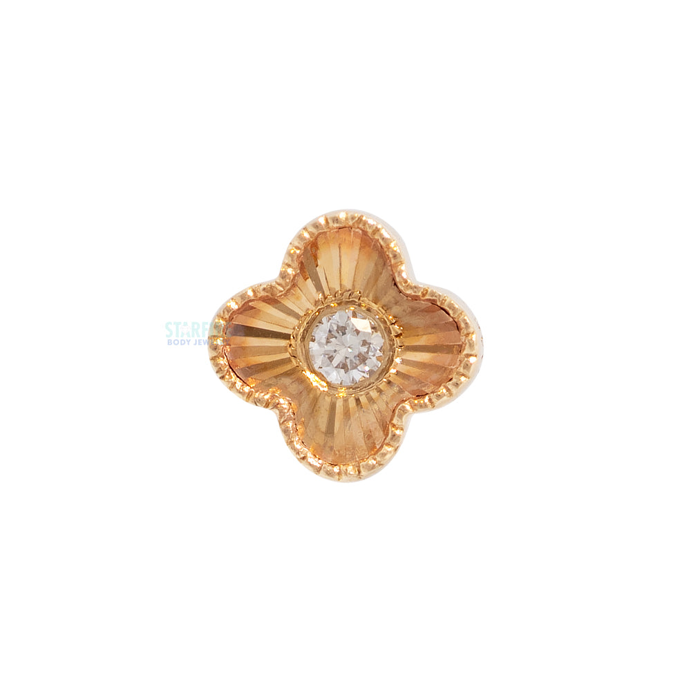 threadless: Clover Ray End in Gold with Diamond
