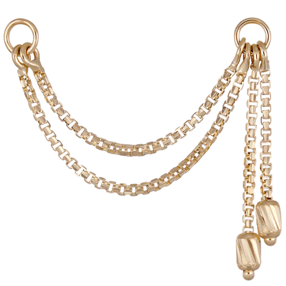 Brillcut Golden Barrel Chain Attachment in Gold