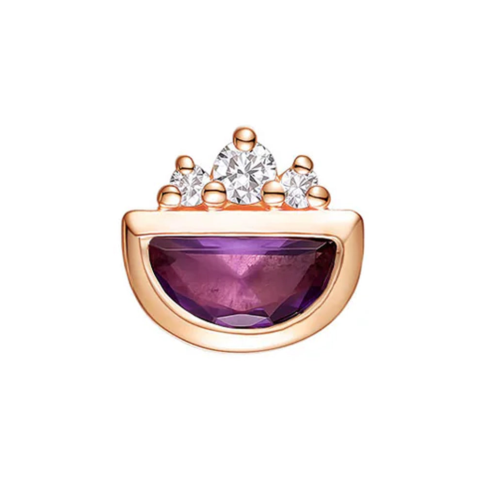 threadless: "Melody" End in Gold with Amethyst & Diamonds