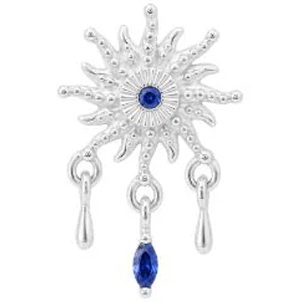 threadless: "Soleil" End with Dangles in Gold with Blue Sapphires