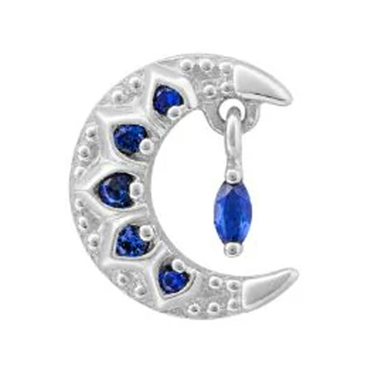 threadless: "Moroccan Moon" End with Dangle in Gold with Blue Sapphires