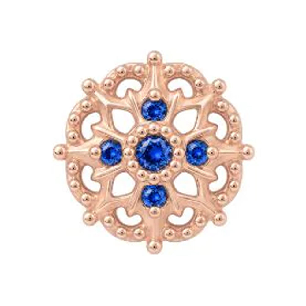 threadless: "Damask" End in Gold with Blue Sapphires