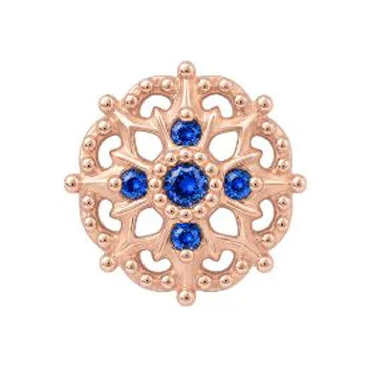 threadless: "Damask" End in Gold with Blue Sapphires