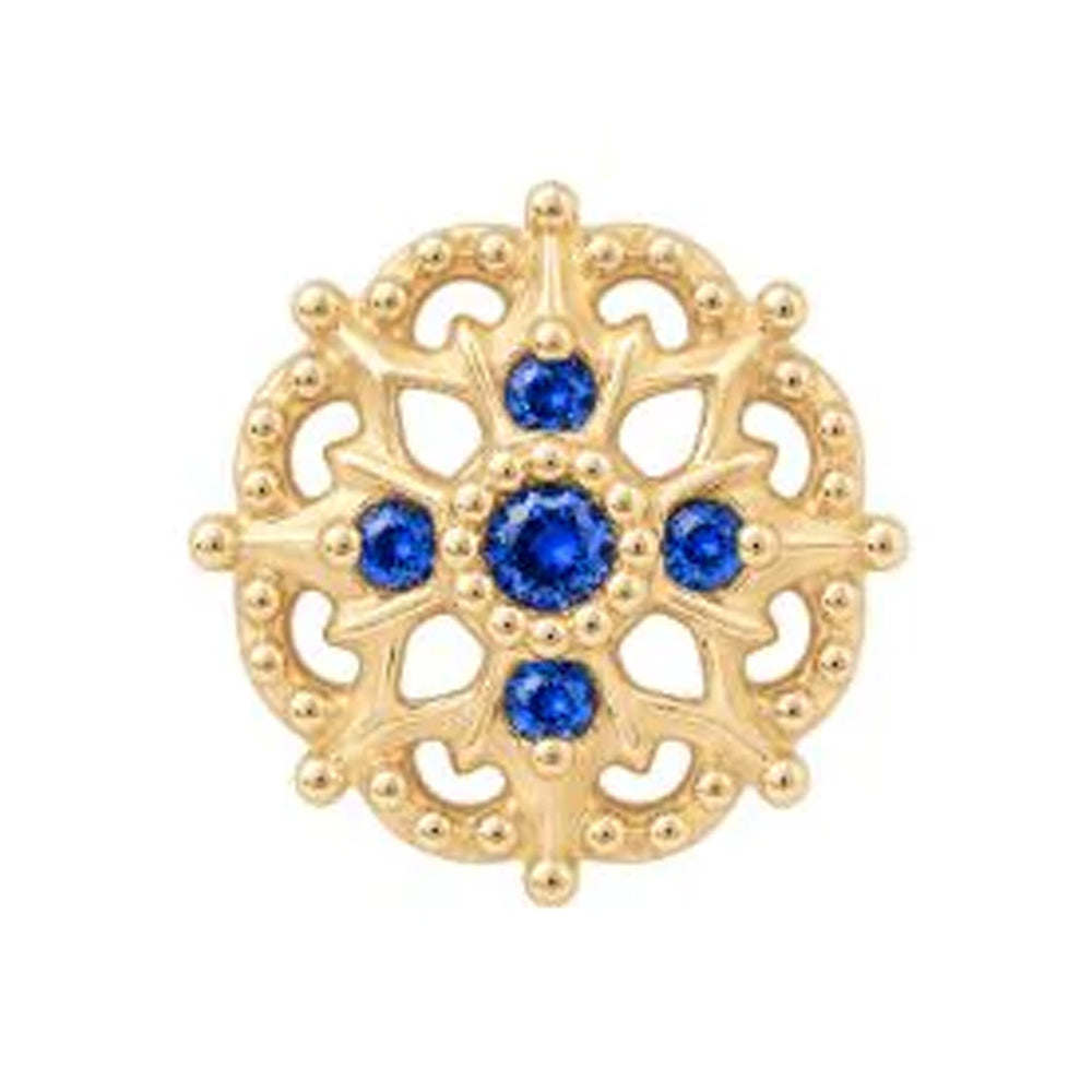 threadless: "Damask" End in Gold with Blue Sapphires