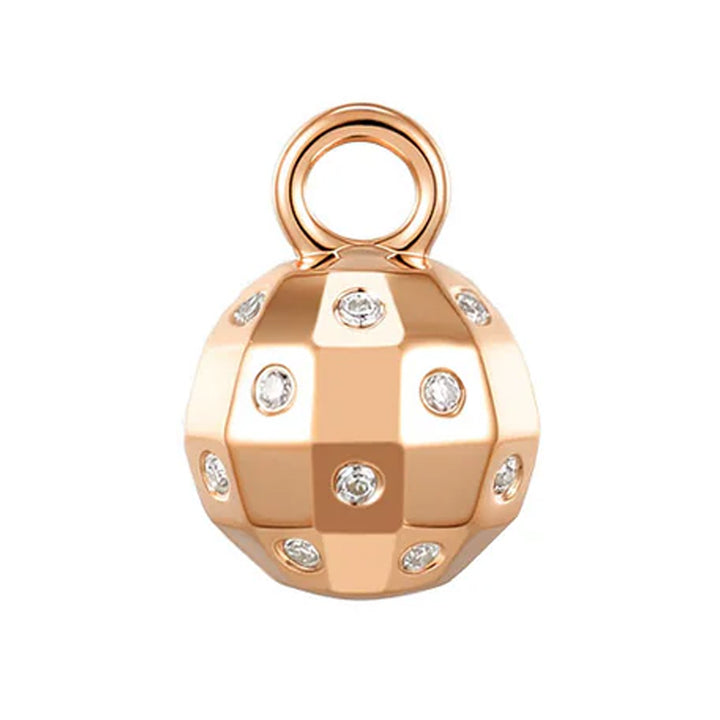 Disco Ball Charm in Gold with Diamonds