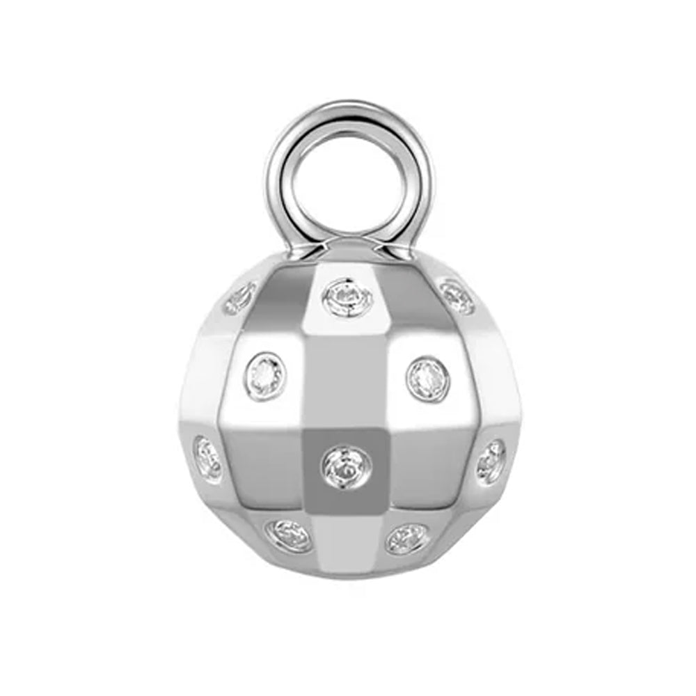 Disco Ball Charm in Gold with Diamonds