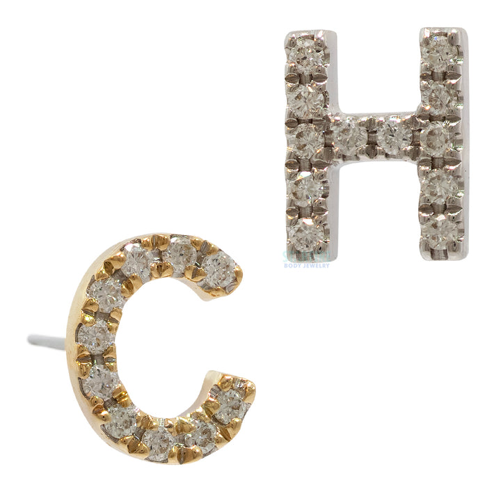 threadless: Uppercase Initial End in Gold with Diamonds