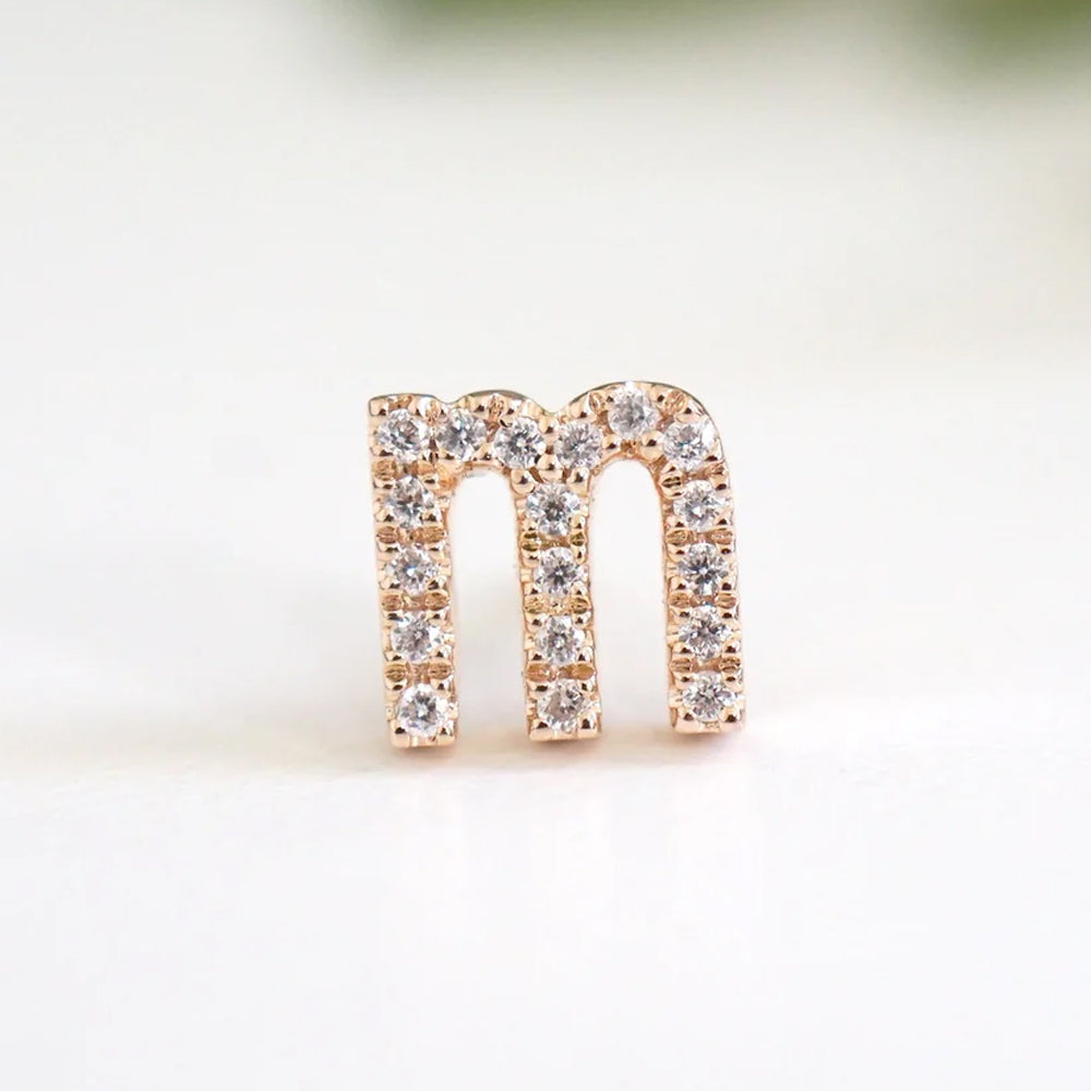 threadless: Lowercase Initial End in Gold with Diamonds