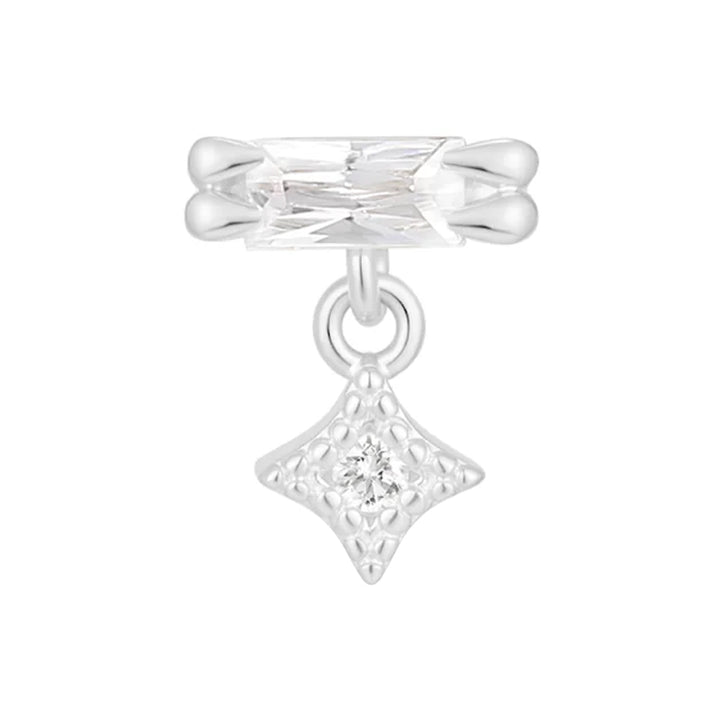 threadless: "Fable" End with Dangle in Gold with Moissanite