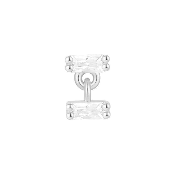 threadless: "Tandem" End with Dangle in Gold with Moissanite