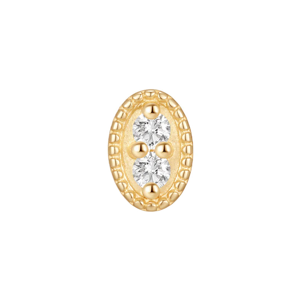 threadless: "Duet" End in Gold with Moissanite