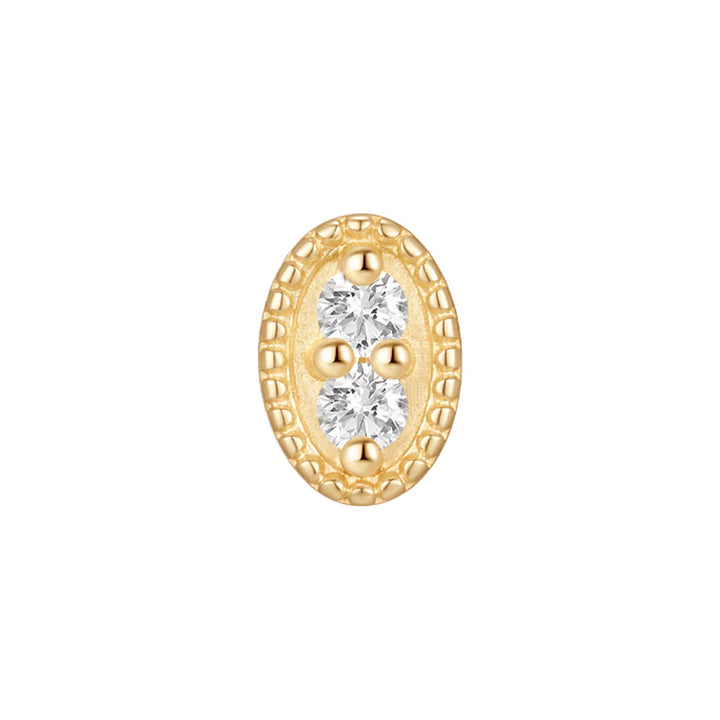 threadless: "Duet" End in Gold with Moissanite
