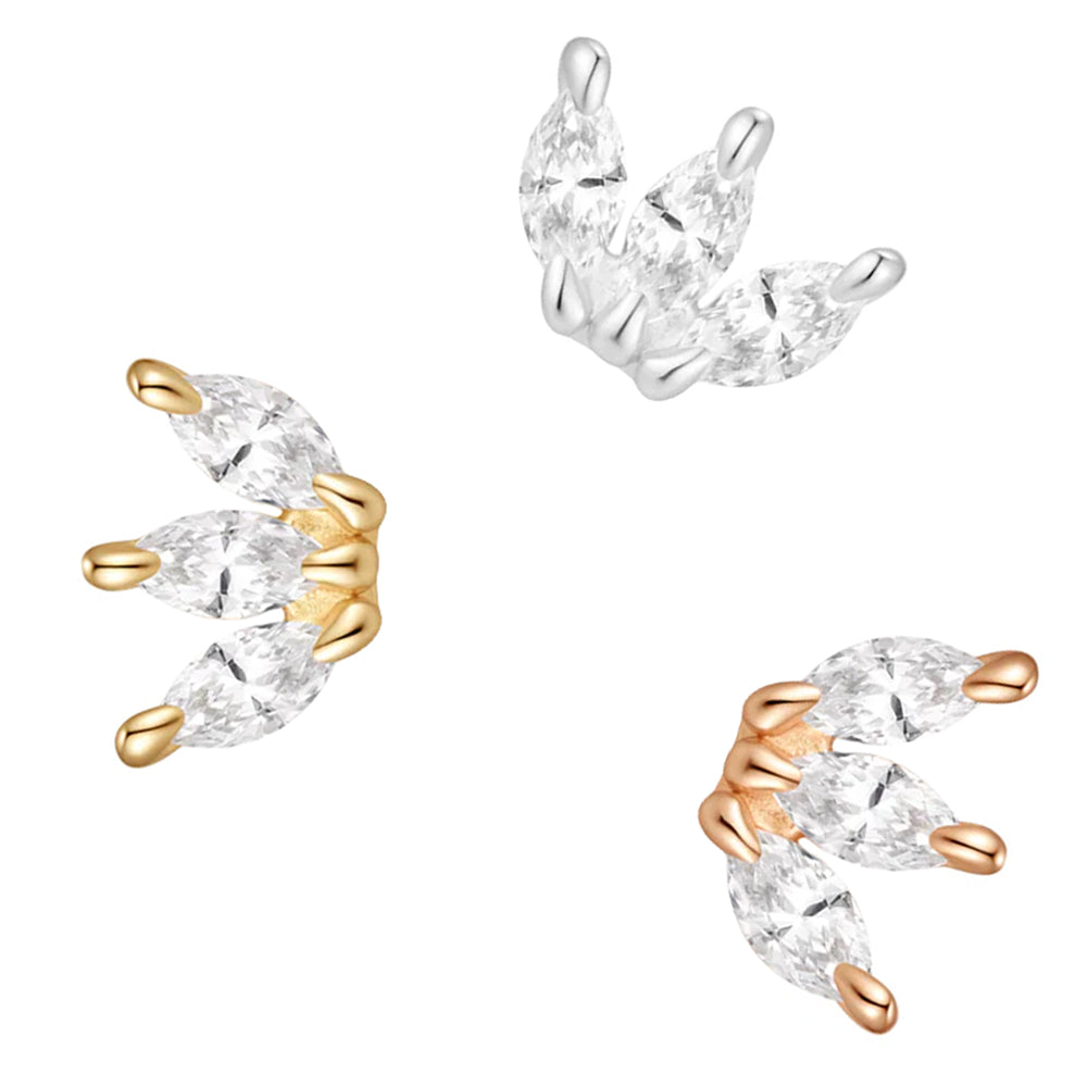 threadless: "Spritz" End in Gold with White CZ's