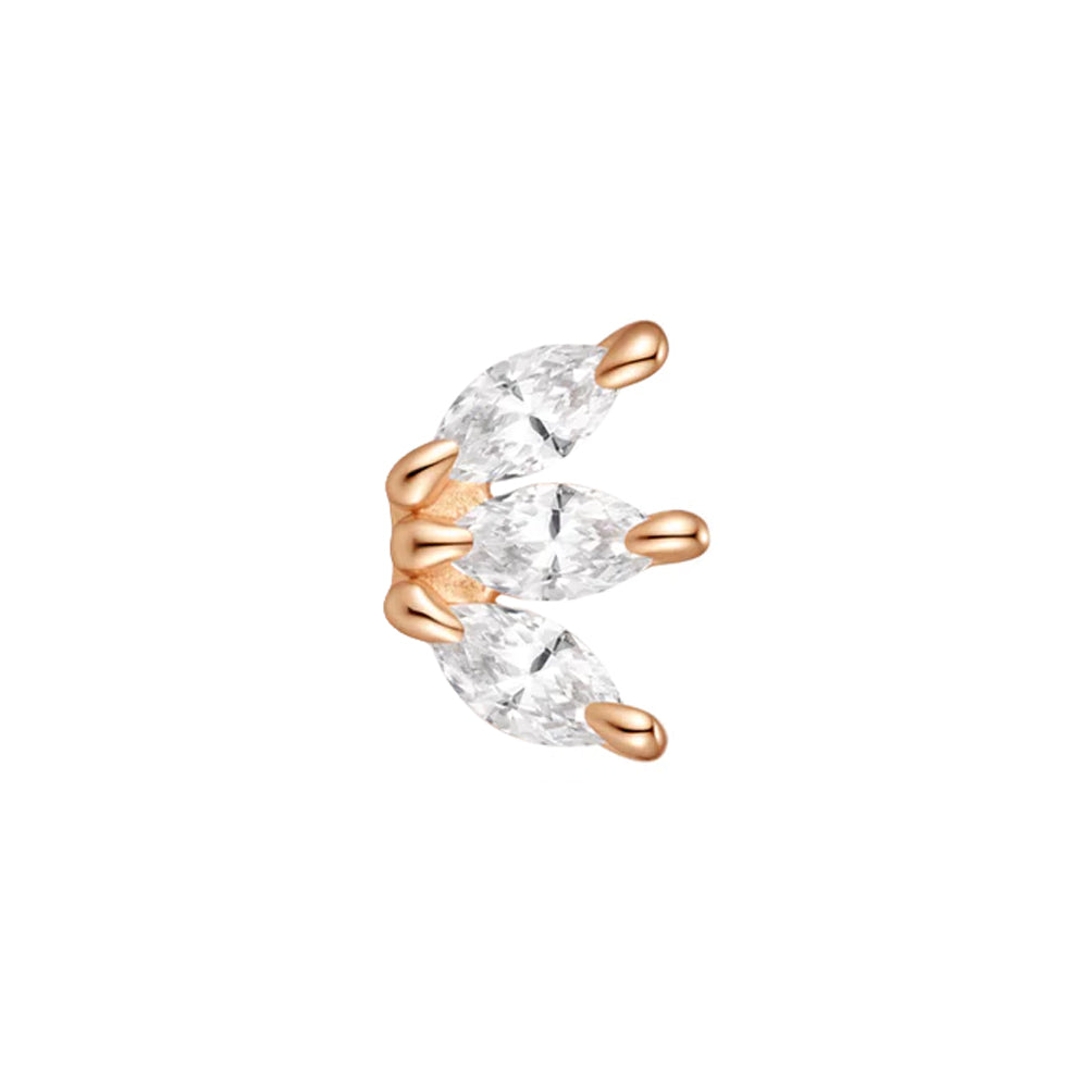 threadless: "Spritz" End in Gold with White CZ's