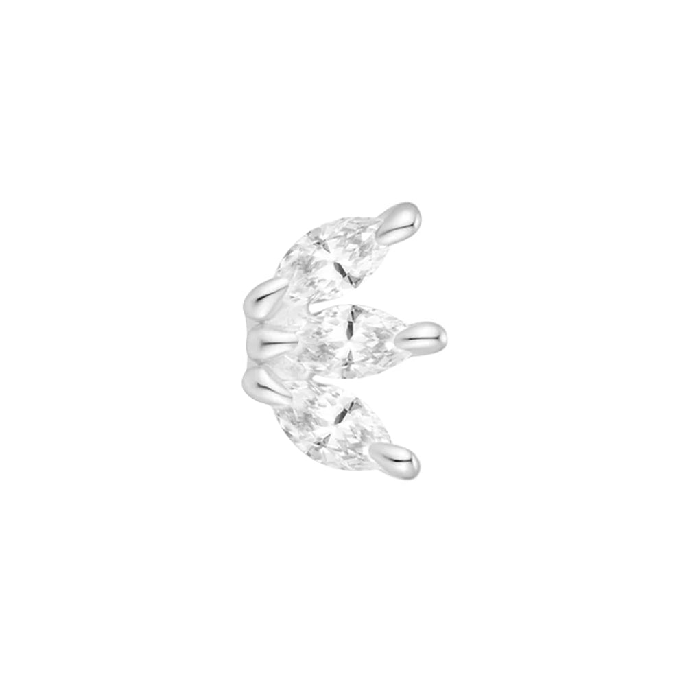 threadless: "Spritz" End in Gold with White CZ's