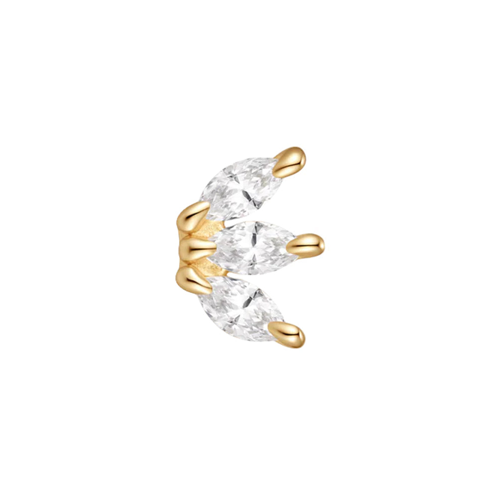 threadless: "Spritz" End in Gold with White CZ's