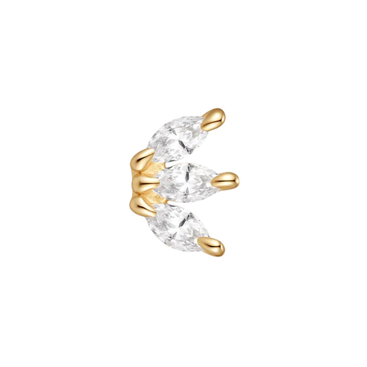 threadless: "Spritz" End in Gold with White CZ's